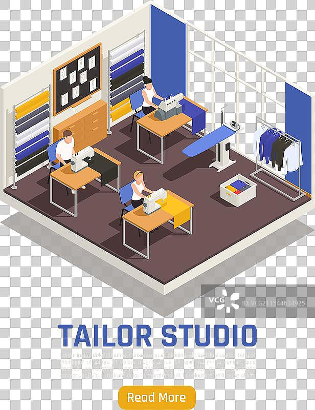 时尚工作室等距构图图片素材