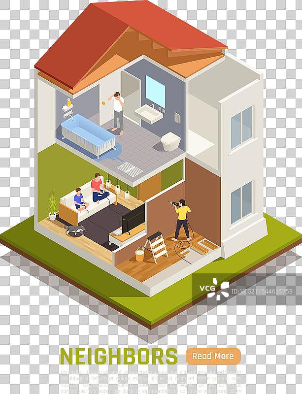 邻里问题的等距视图图片素材