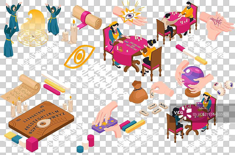 神秘的等角流程图构图图片素材