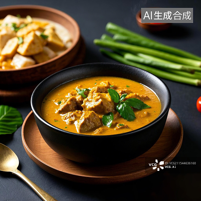 【AI数字艺术】泰国美食马沙文咖喱图片素材