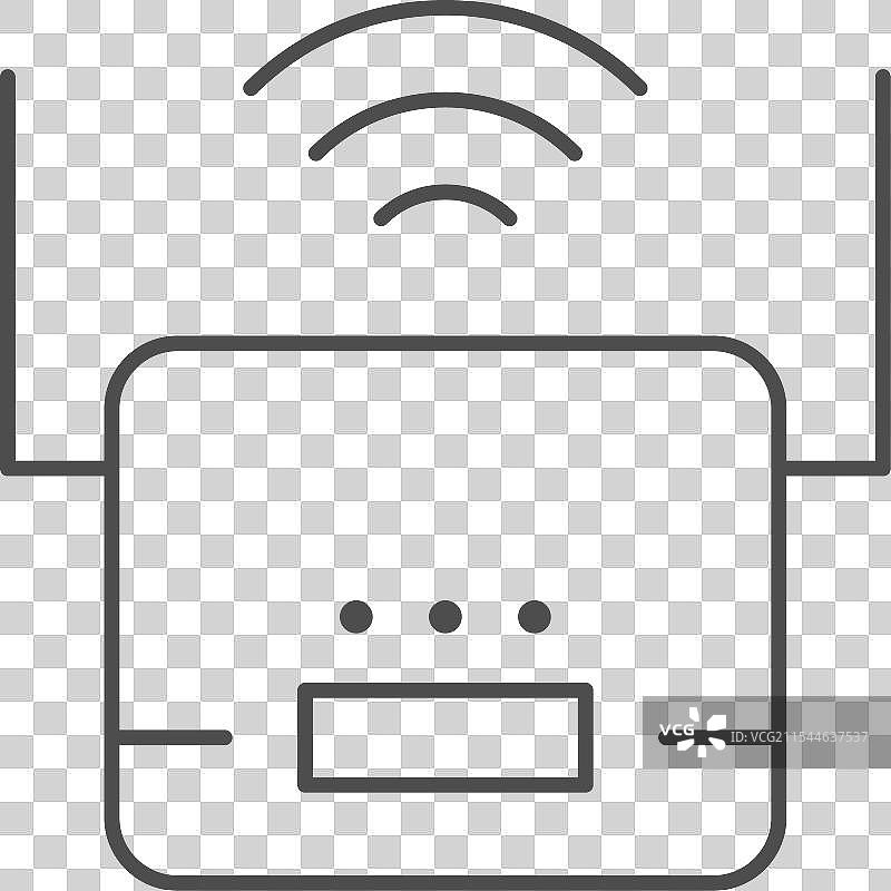 Wi-Fi路由器线条轮廓图标图片素材