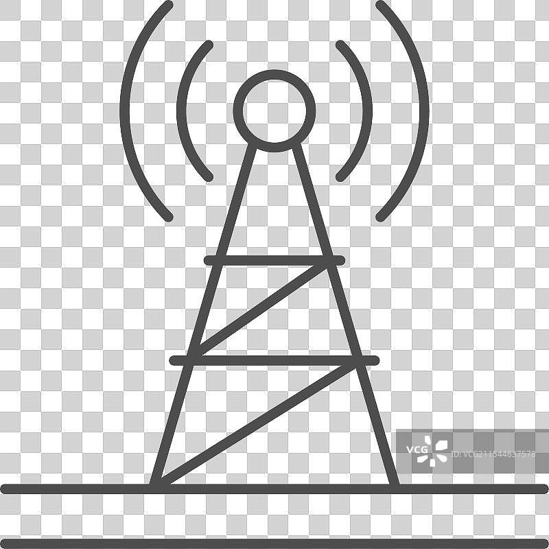 电信塔线条轮廓图标图片素材