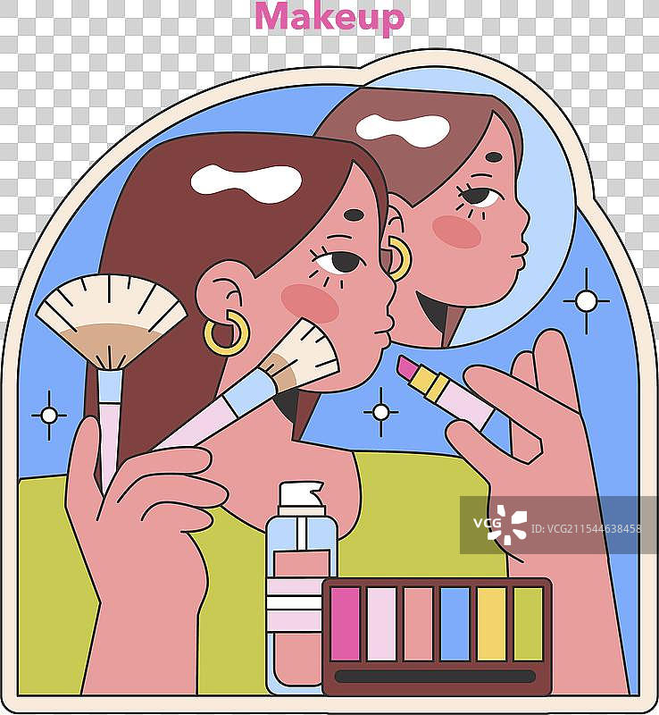 化妆步骤平铺展示图片素材