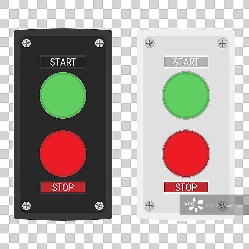 带有两个按钮的推按钮站开关图片素材