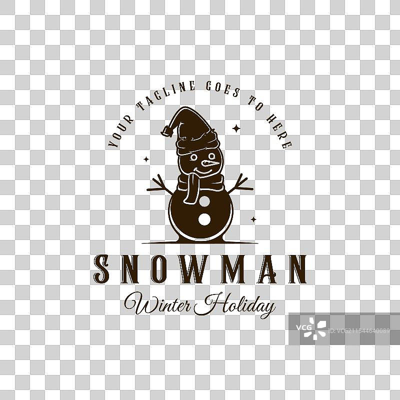 雪人标志复古模板图标平面设计图片素材
