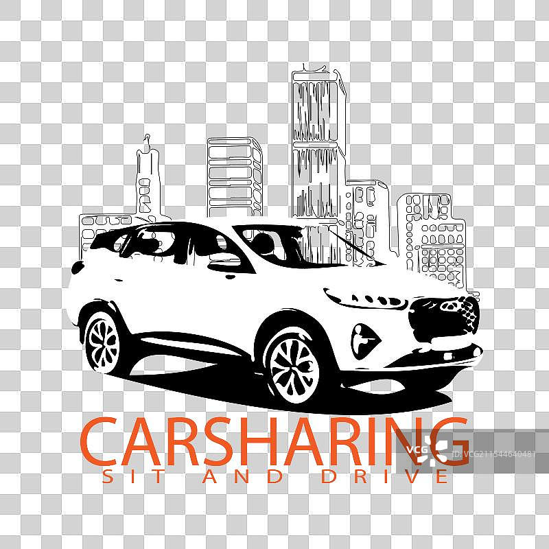 汽车租赁标志与汽车共享图片素材