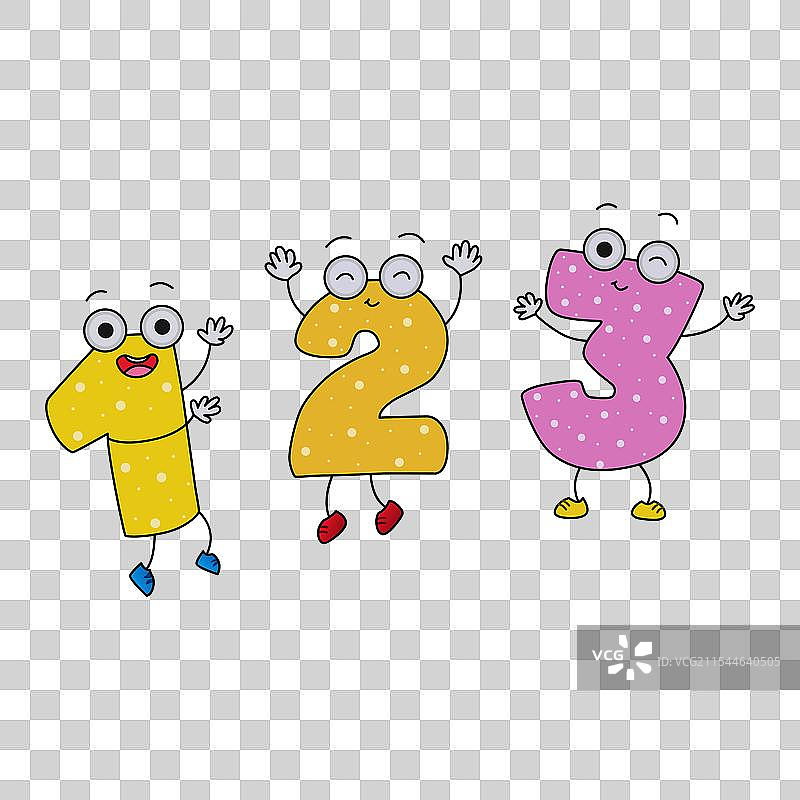 卡通数字123图片素材
