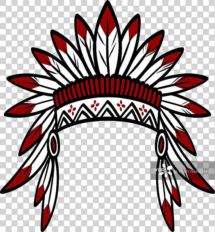 美洲土著印第安人帽子羽饰图标图片素材