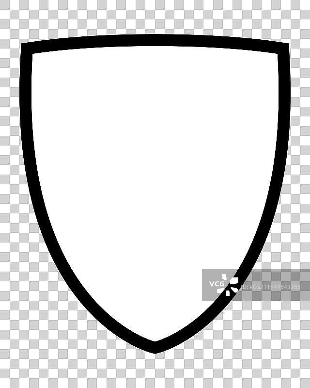 孤立的盾形轮廓图片素材