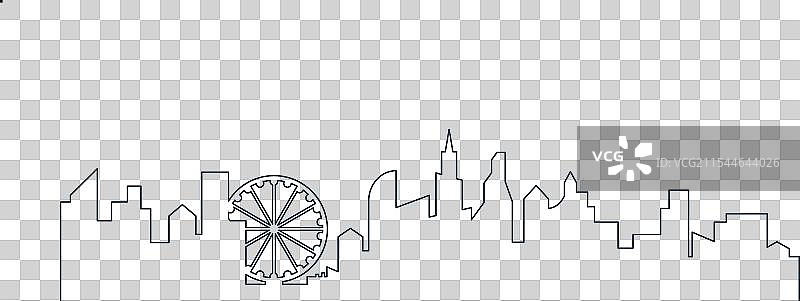 未来城市的轮廓线城市景观图片素材