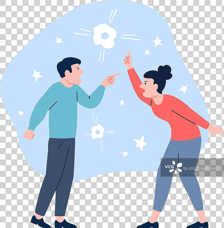 一对情侣发生争执图片素材