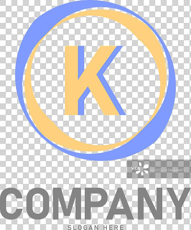 字母K标志初始扁平字母标志设计模板图片素材