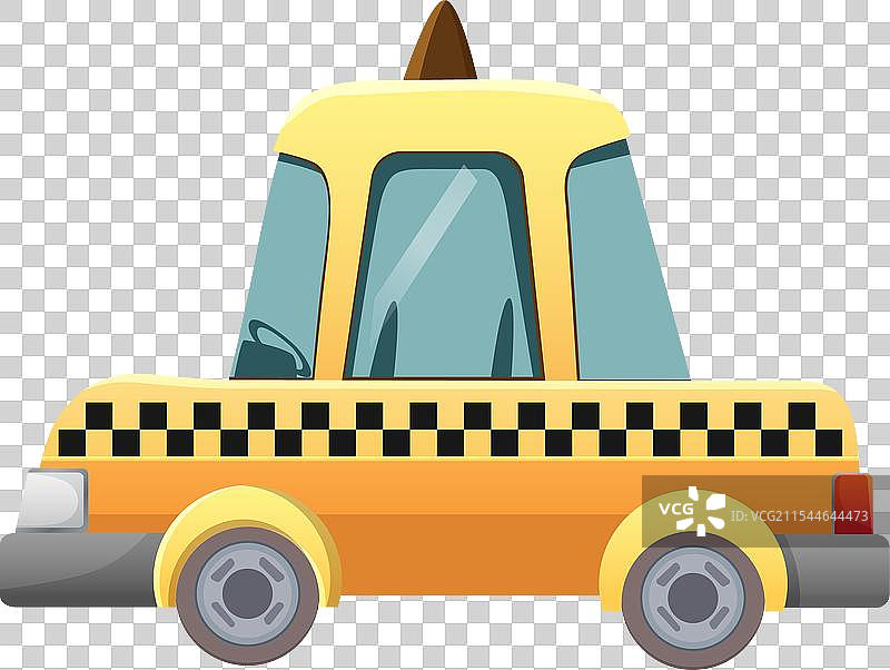 可爱的黄色出租车，适合乘客使用图片素材