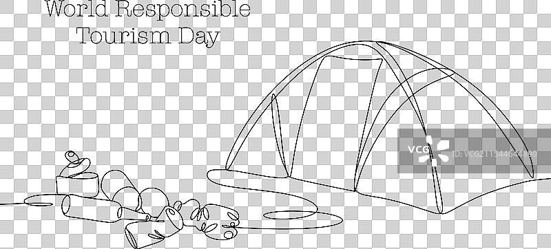 帐篷垃圾废物一行图片素材