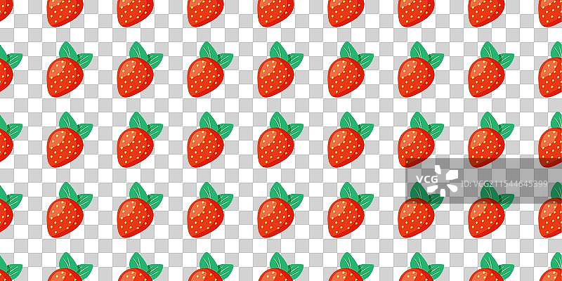 草莓图案无缝对称印花图片素材