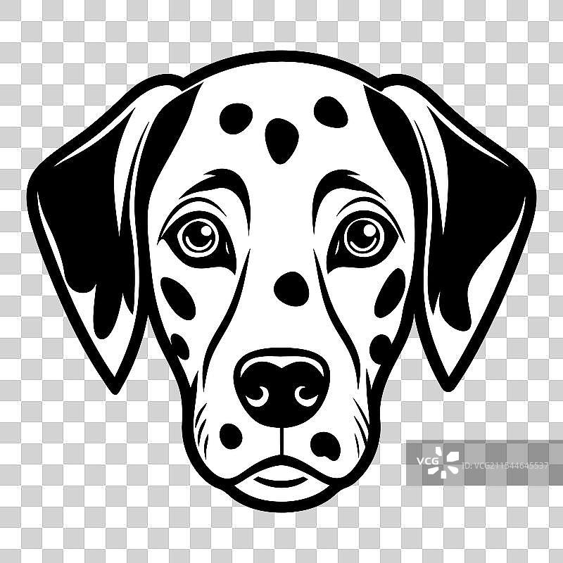 黑白达尔马提亚犬头像图标狗狗标志图片素材