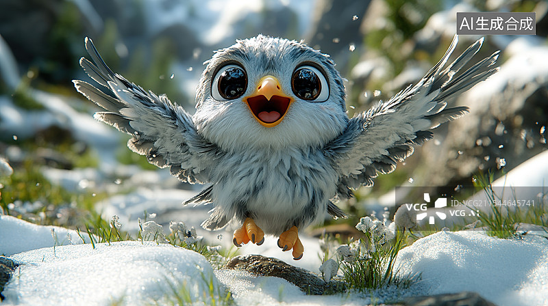 【AI数字艺术】3D可爱老鹰图片素材