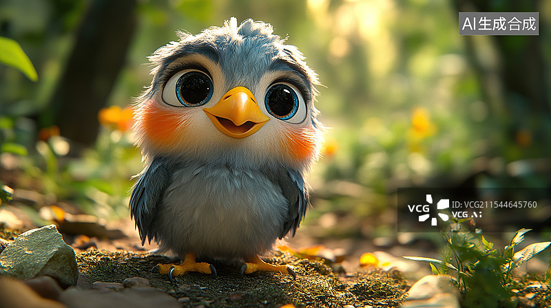 【AI数字艺术】3D可爱老鹰图片素材