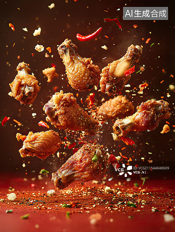 【AI数字艺术】三维虚拟炸鸡图片素材
