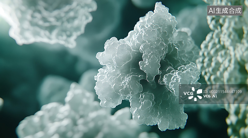 【AI数字艺术】细胞凋亡的显微镜视图，细胞核收缩，染色质凝聚，周围模糊细胞背景柔光照明。细胞生物学概念。图片素材