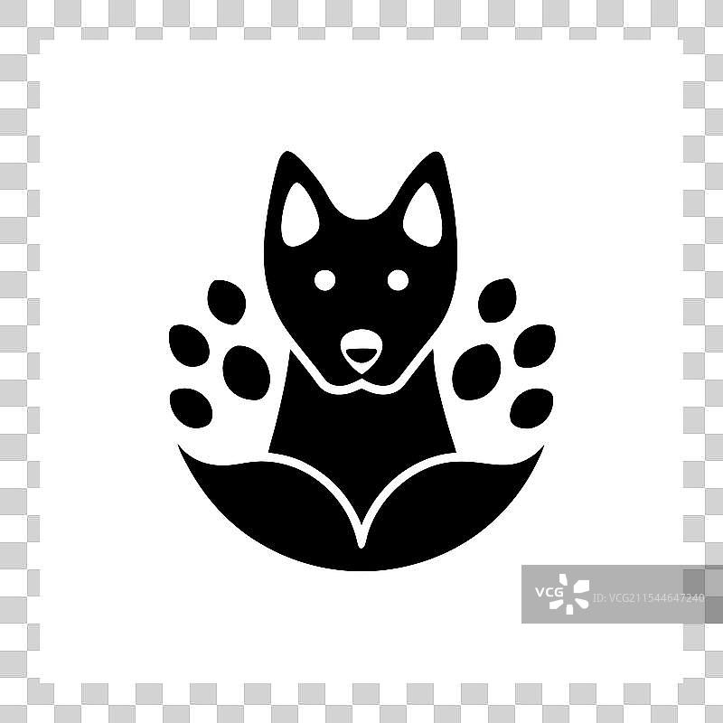 现代简约风格的狗爪标志，宠物护理业务图片素材