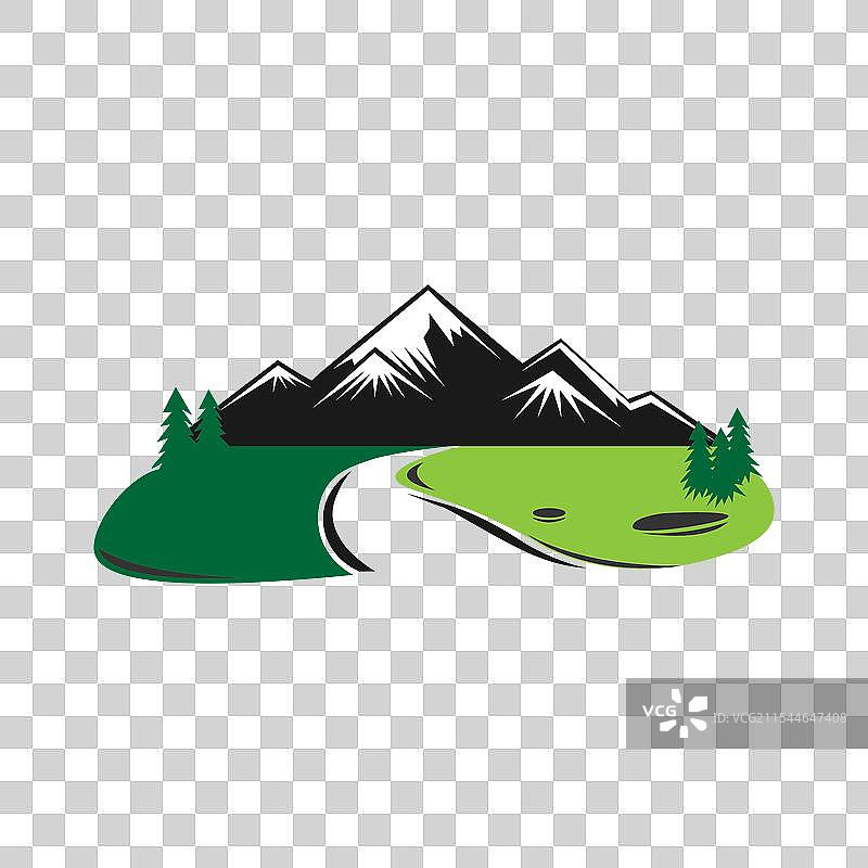 山脉标志设计，风景与河流图片素材