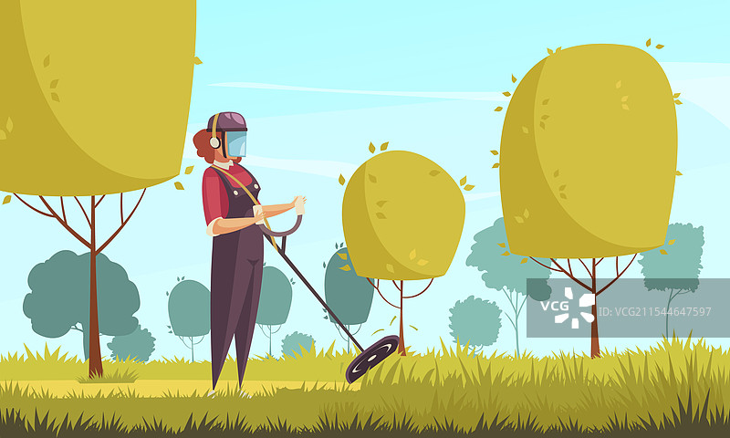 秋天背景中的园丁图片素材