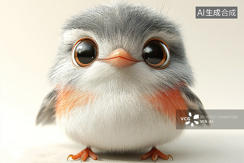 【AI数字艺术】可爱的3D小鸟图片素材