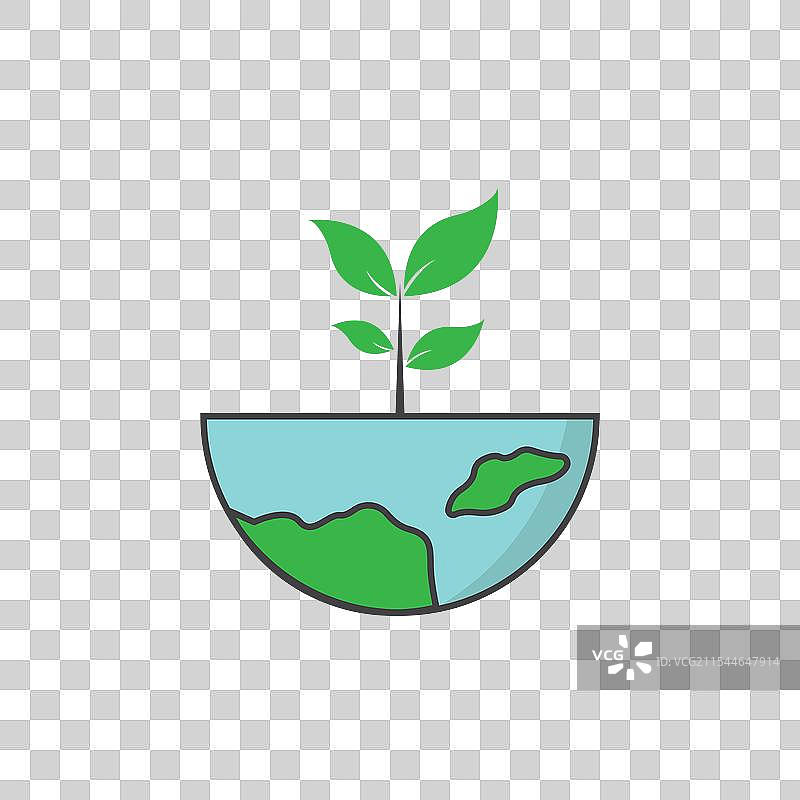 从土壤中萌芽的植物象征着图片素材