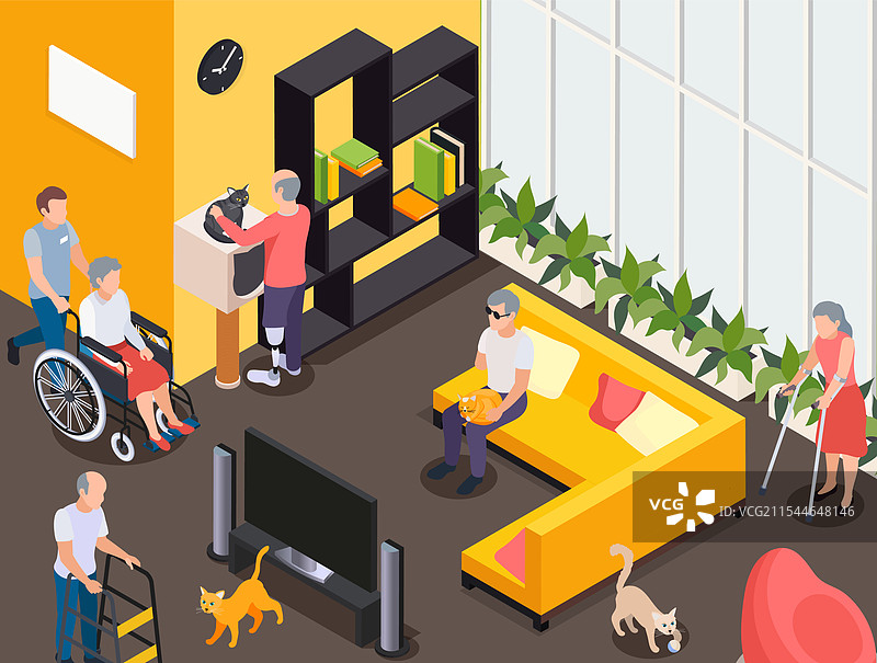 残疾人等距图形图片素材