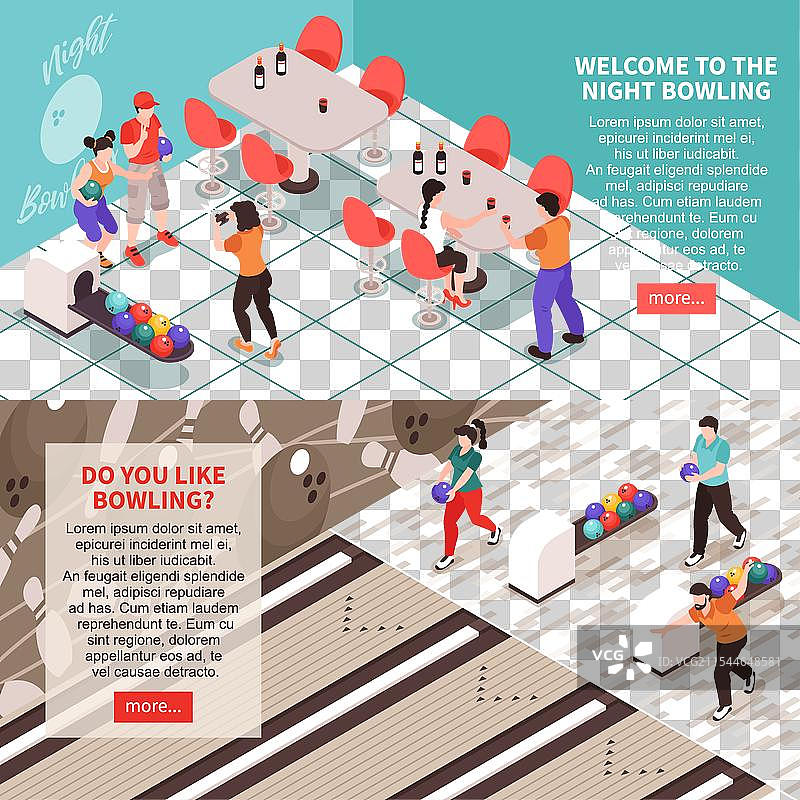 等距保龄球横幅图片素材