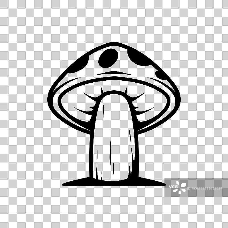 蘑菇植物绘画着色线条艺术风格图片素材