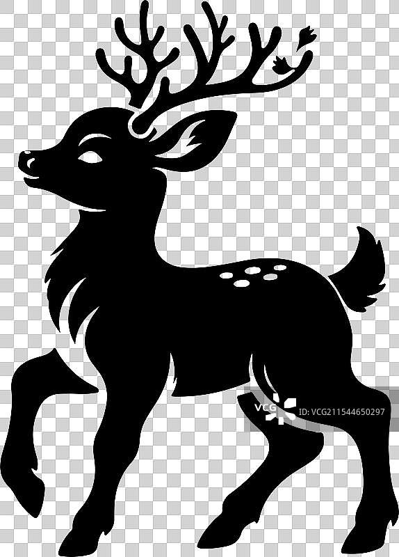 鹿的剪影吉祥物图片素材