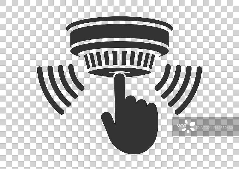 测试烟雾报警器的烟雾探测器图标符号图片素材