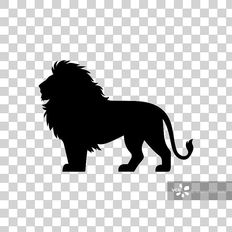 黑色狮子剪影图片素材