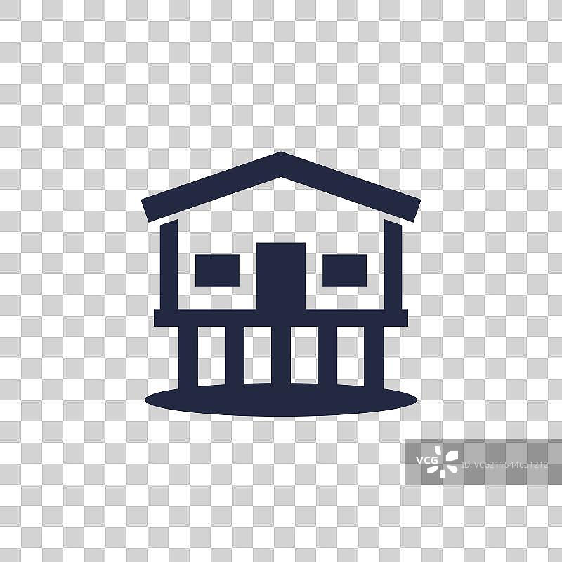 高脚屋图标，一个高脚小屋图片素材