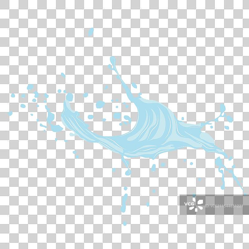 大量溅出的液体在表面上形成的水花图片素材