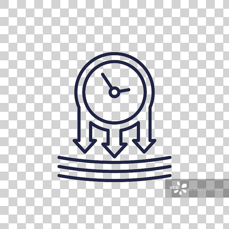 带时钟的压力或冲击线图标图片素材