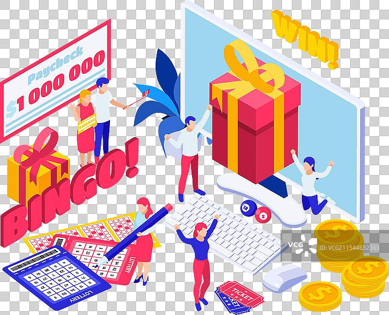 彩票头奖等距构图图片素材