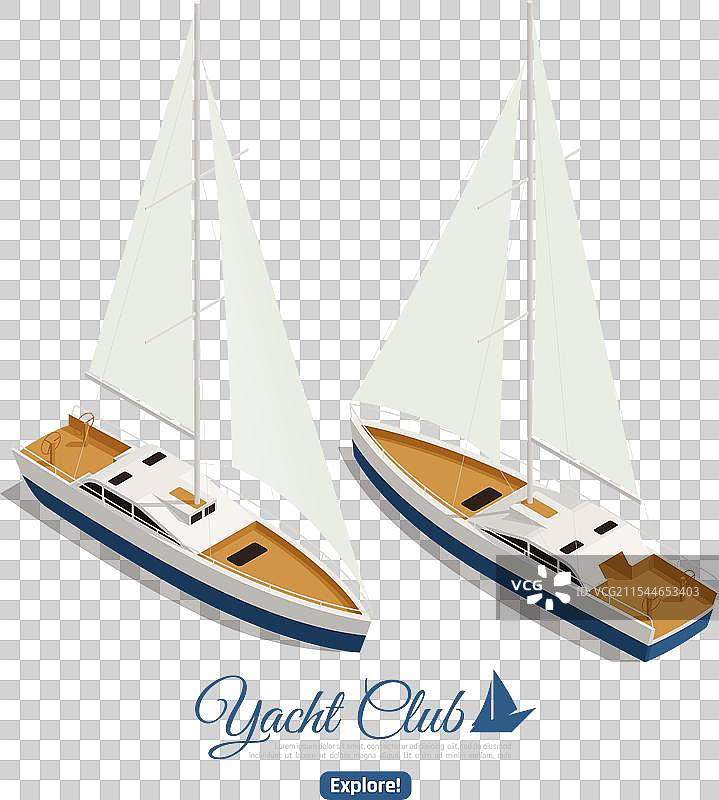 游艇俱乐部等距设计图片素材