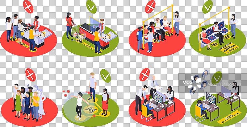 在超市保持社交距离图片素材