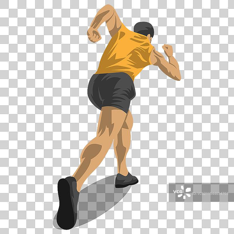 一个从背后看着的跑步者图片素材