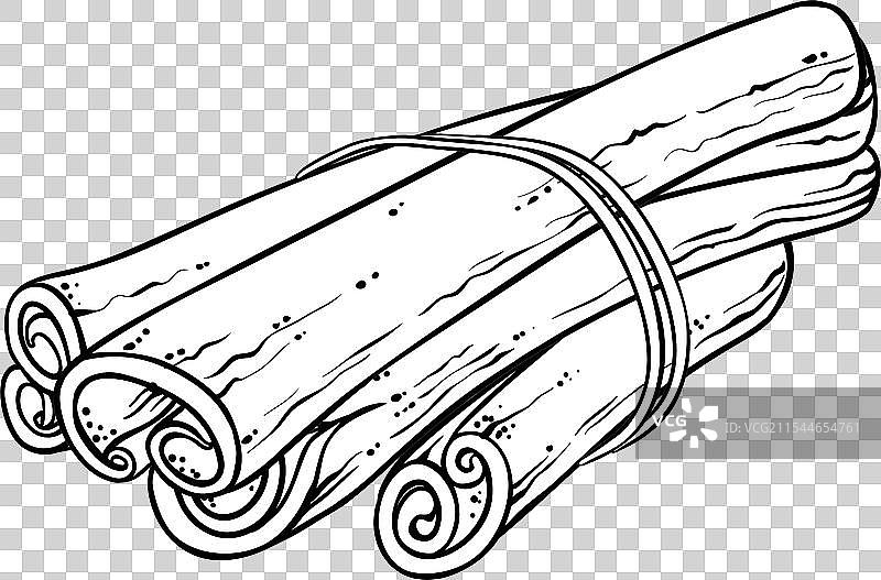 孤立的肉桂棒轮廓图片素材