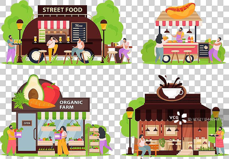 小型企业概念图标集图片素材