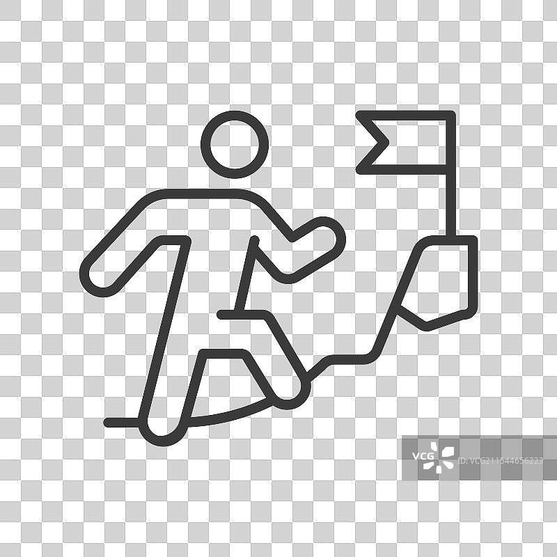 绿色线条设计的登山活动图片素材