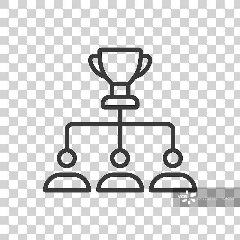 绿色奖杯线条设计奖杯图片素材