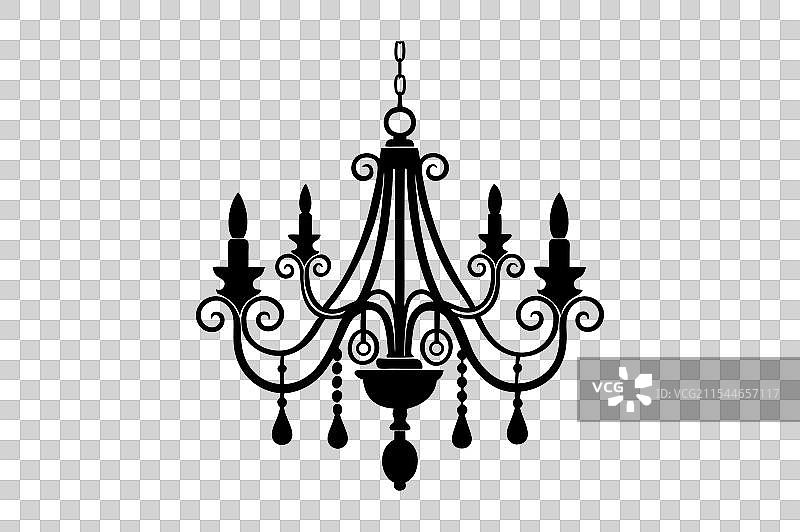 吊灯艺术剪影图片素材