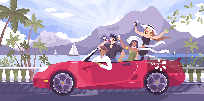 富有青年平面构图图片素材