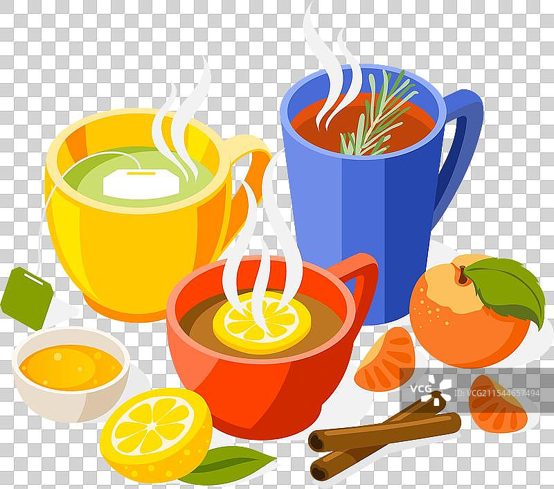 增强免疫力的等距构图图片素材