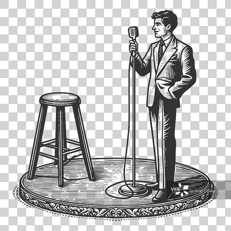 舞台上的单口喜剧演员图片素材